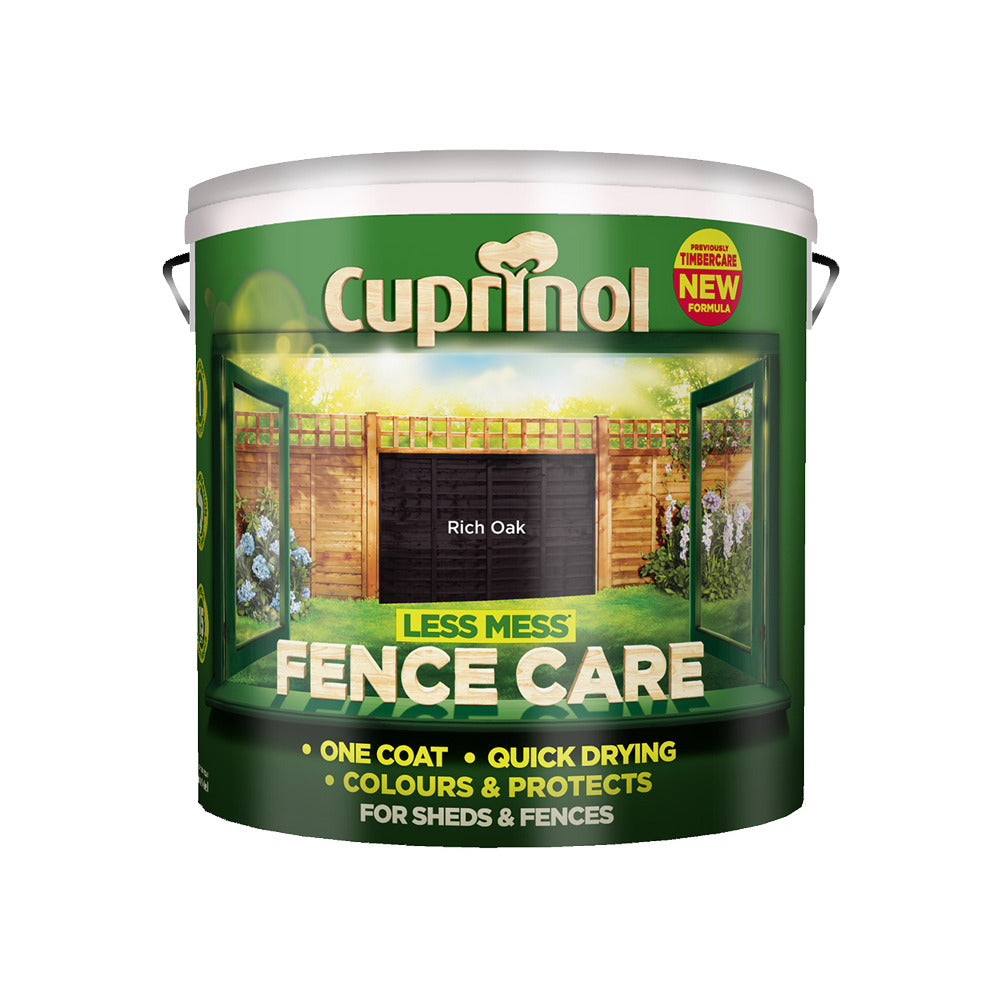 Cuprinol Less Mess Fence Care Rich Oak 9L