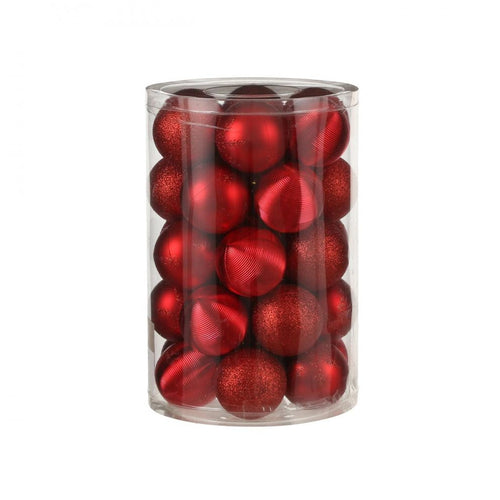 Festive - Red Christmas Baubles - 50pk