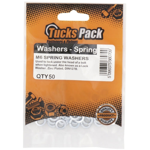 Tucks - M8 Heavy Pattern Spring Washer Zinc Plated DIN127B (Box100)