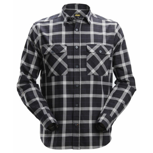 Snickers - AllroundWork, Flannel Checked  Long Sleeve Shirt - Black