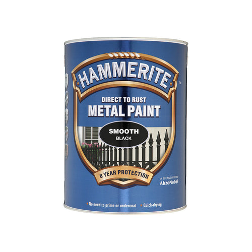 Hammerite Metal Paint Smooth Black 5L