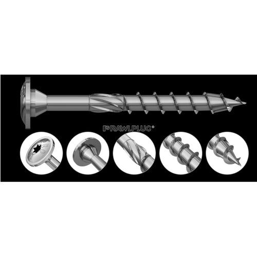 R-PTK Construction screw with wafer head and partial thread