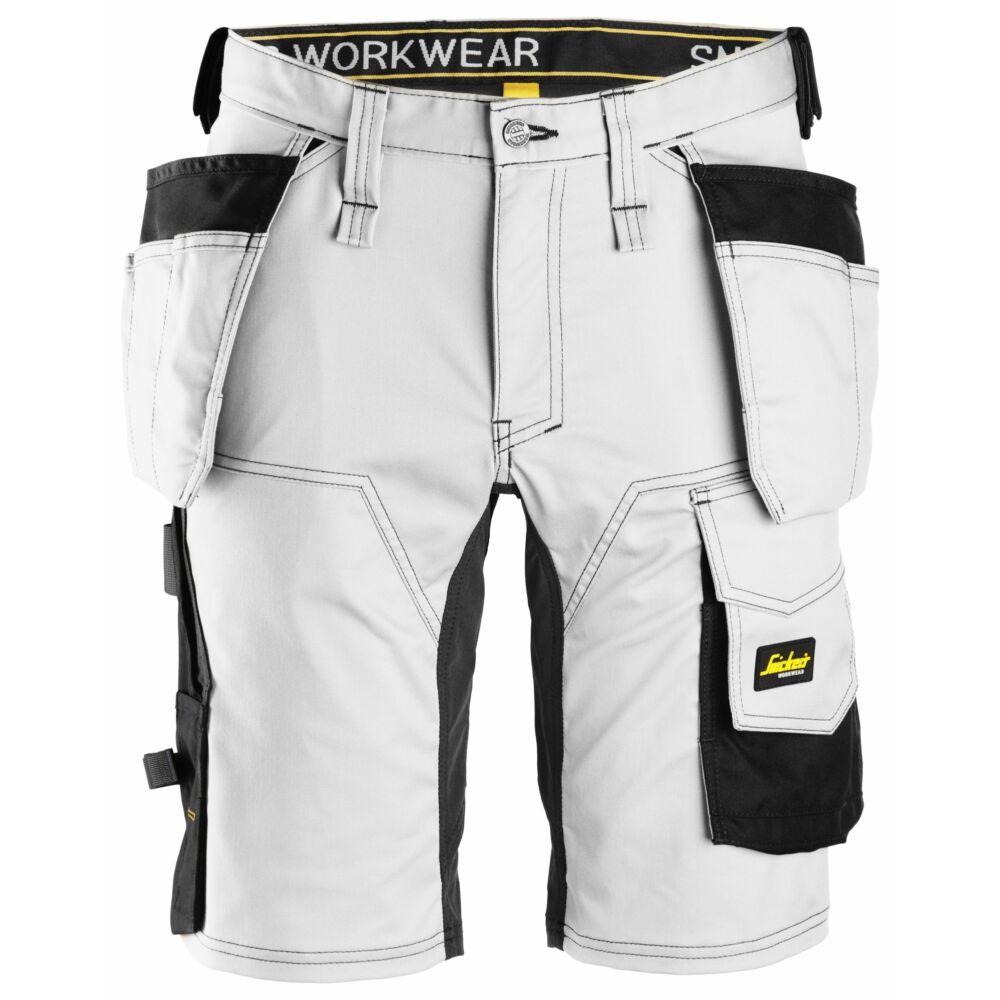 Snickers - AllroundWork, Stretch Shorts Holster Pockets - White\\Black