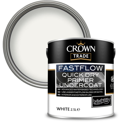 Crown Trade Fastflow Quick Dry Undrcoat White 2.5L