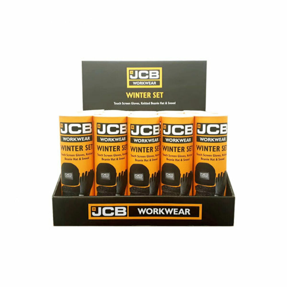 JCB Winter Tube Set -  Gloves, Hat & Snood Black