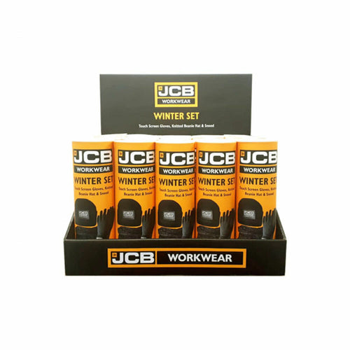 JCB Winter Tube Set -  Gloves, Hat & Snood Black