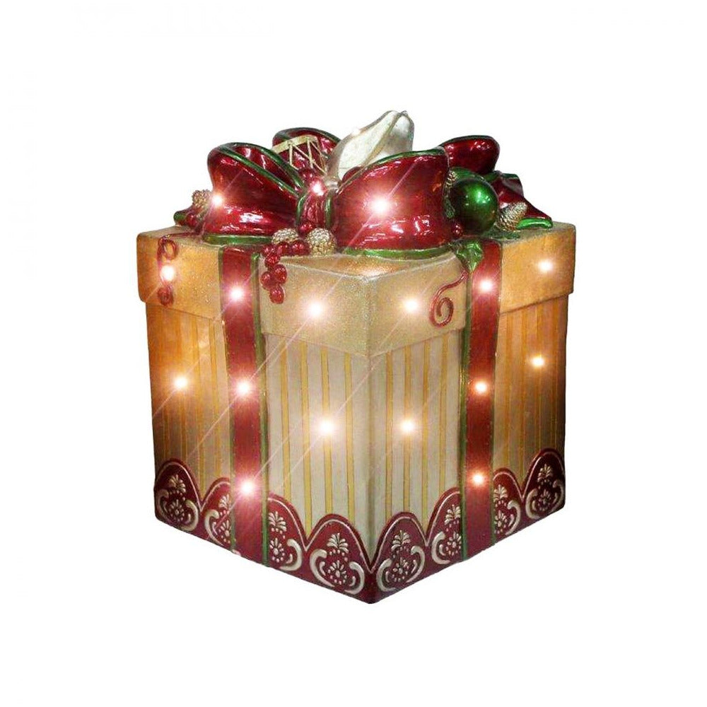 National Tree Company - LED Gift Box with Ribbon - 22in - Multi-Coloured