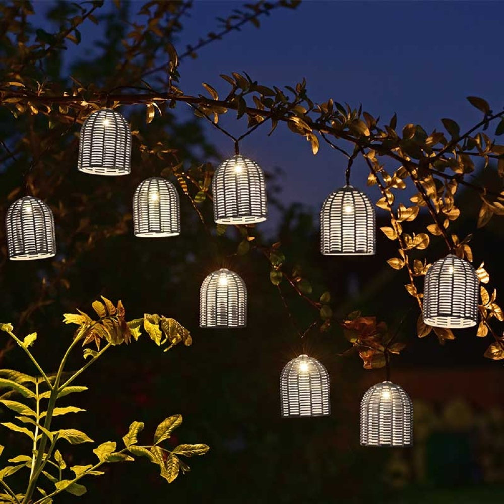 Smart Solar - Faux Rattan String Light - Set of 10