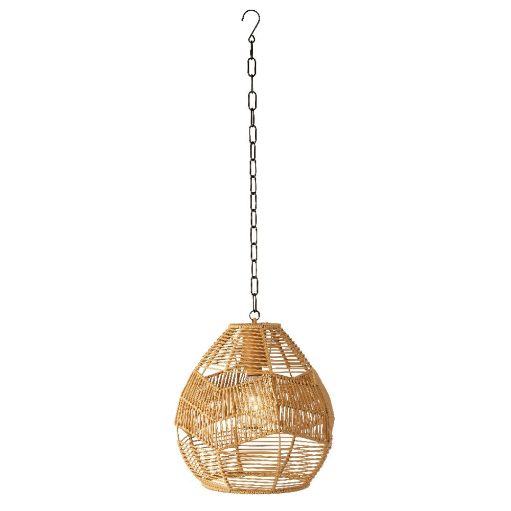 Lumineo Battery Operated LED Wicker Pendant Light