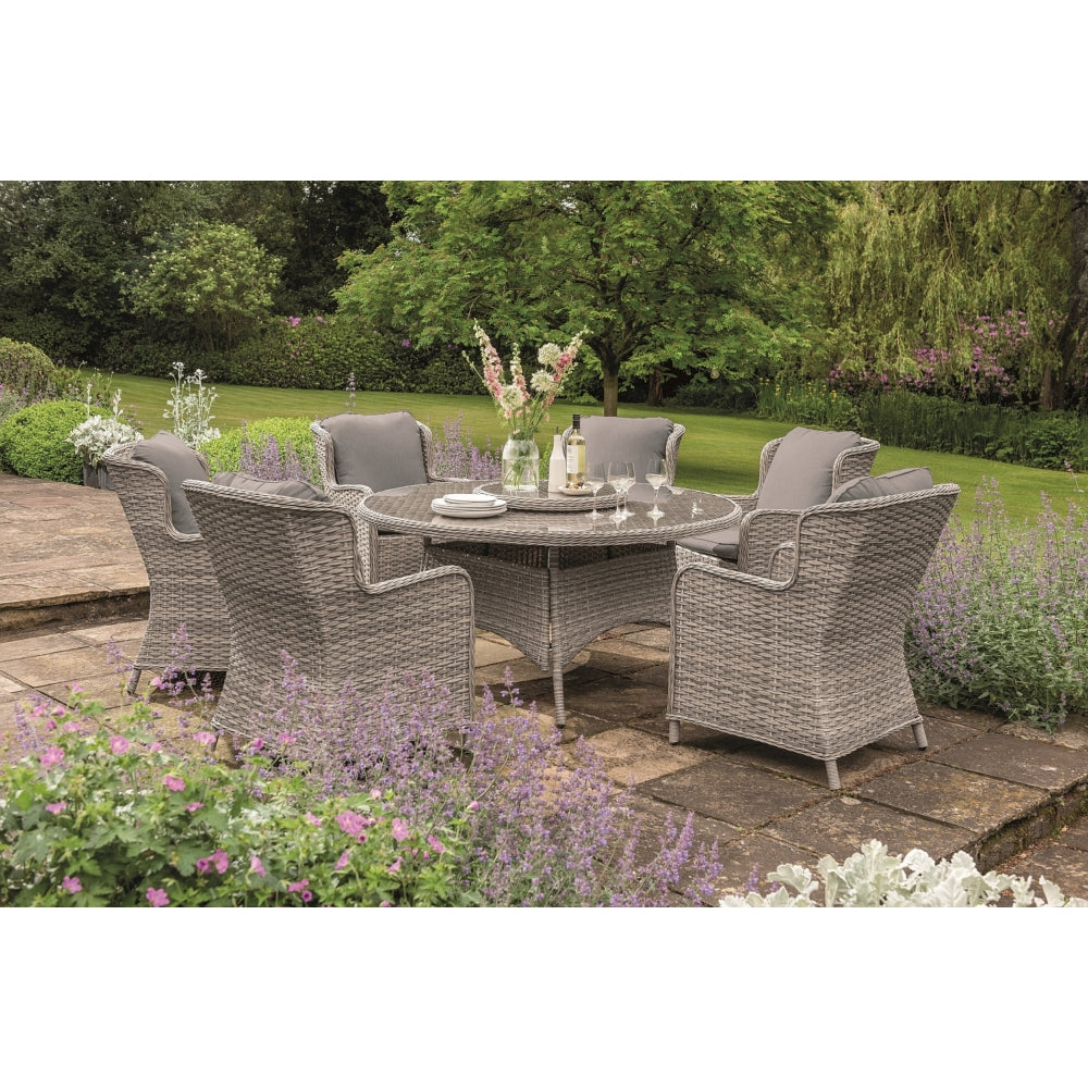 Eden Rose 6 Seater Round Dining Set - 1.5m