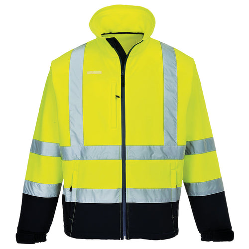 Portwest  - Hi-Vis Contrast Softshell (3L) - Yellow/Navy