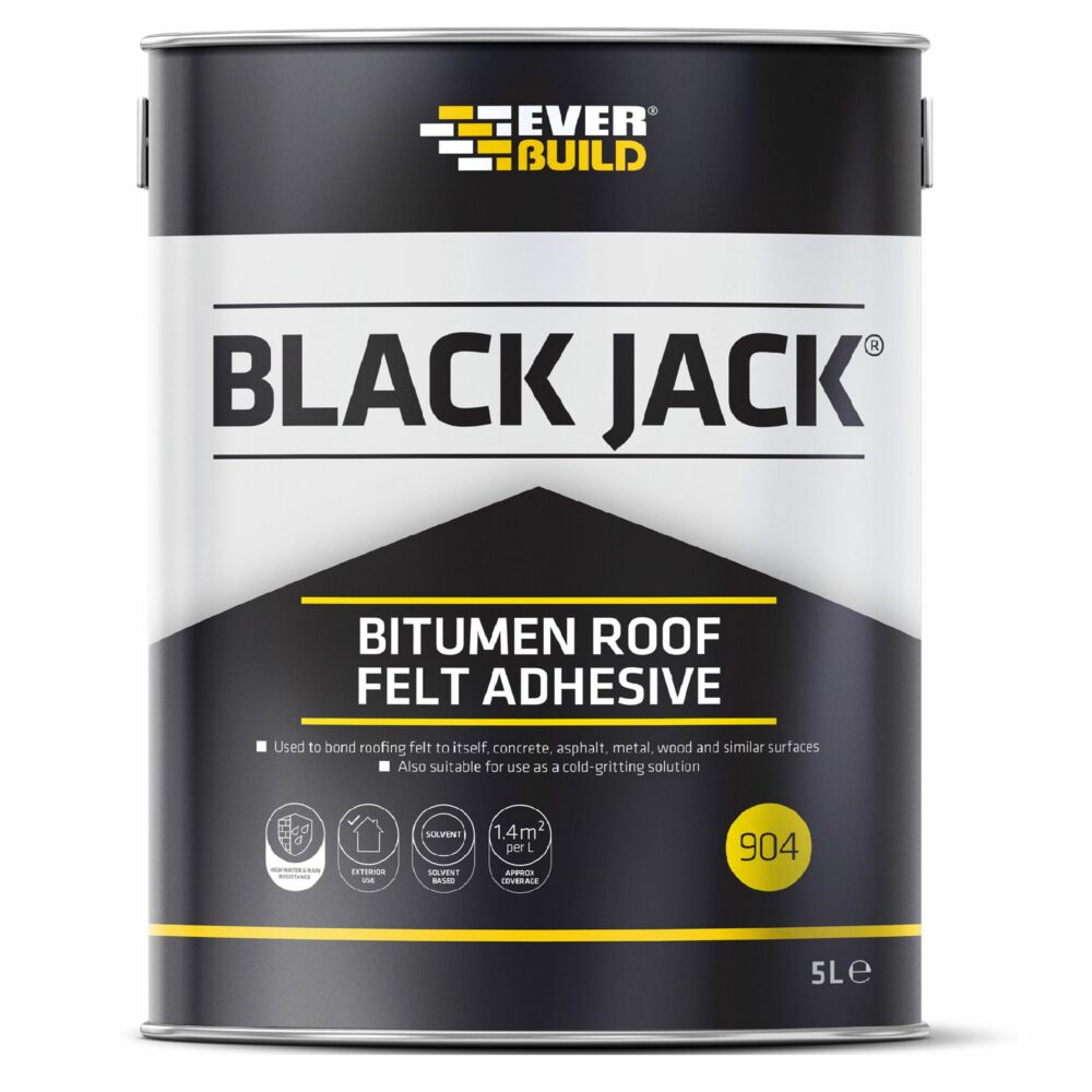 Everbuild Black Jack 904 Bitumen Roof Felt Adhesive - 5l