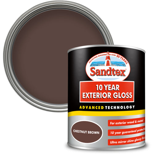 Sandtex 10 Year Gloss Ches Brown 750ml