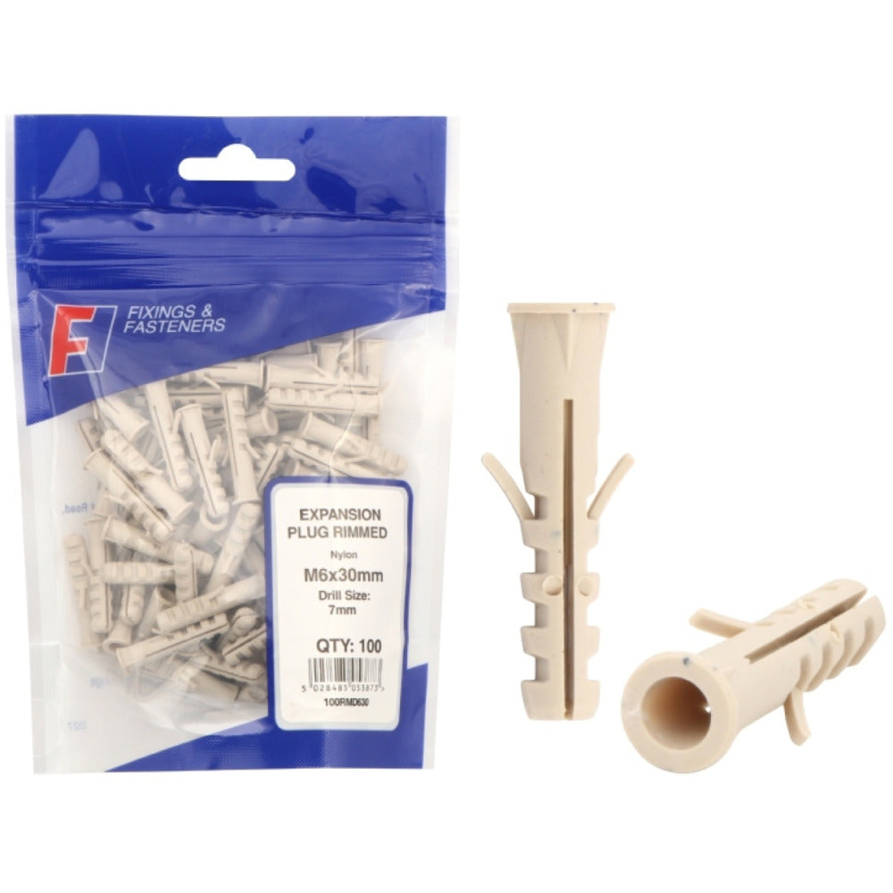 ForgeFix Prepack Expansion Plug Rimmed M8x40mm (Bag100)