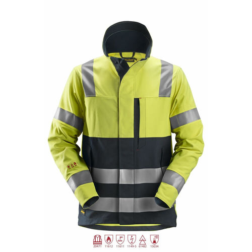 Snickers - ProtecWork, Jacket, High-Vis Class 3 - High Visibility Yellow - Navy