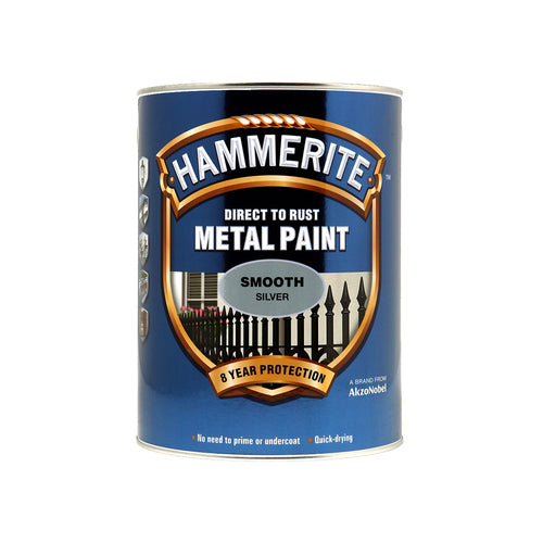 Hammerite Metal Paint Smooth Silver 5L