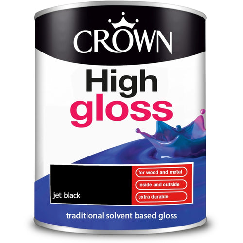 Crown High Gloss Jet Black 750ml