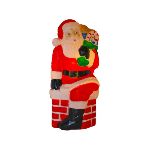 Jingles - Blow Mould Santa in Chimney - 80cm