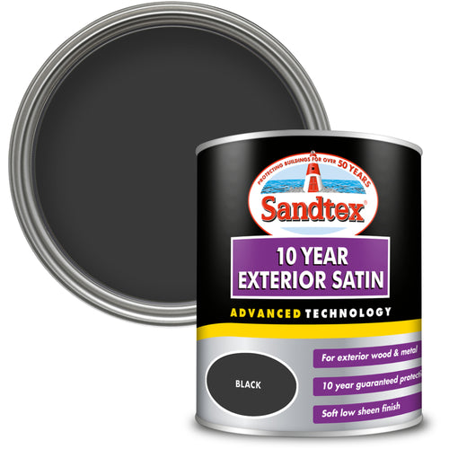 Sandtex 10 Year Satin Black 750ml