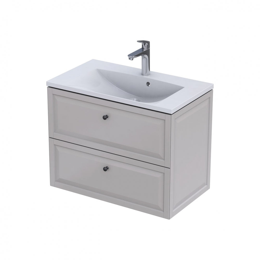 Armavit - 80cm 2 Drawer Vanity Unit - Sand Matt - (Exc Basin)