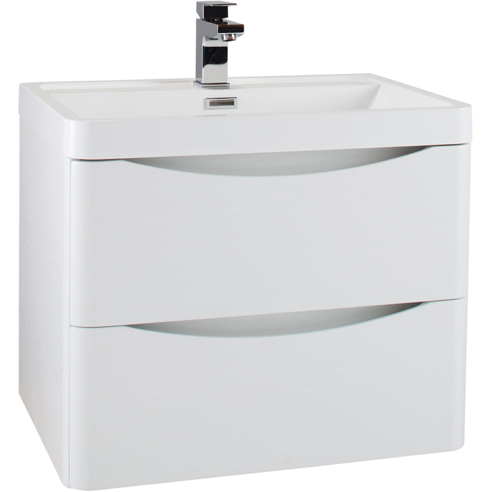 Wall Hung Vanity Unit & Basin Ash White - 60cm