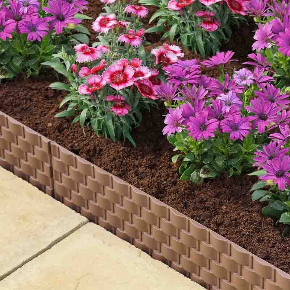 Smart Garden - Faux Rattan Weave Garden Edging - 4 Pack, POS 12