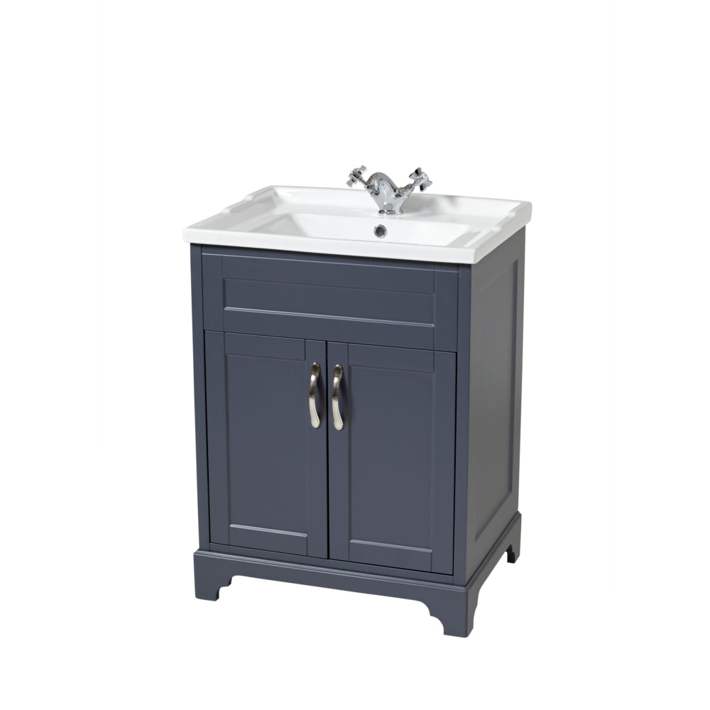 Woodbridge 600mm Floor Standing Unit & Washbasin Slate