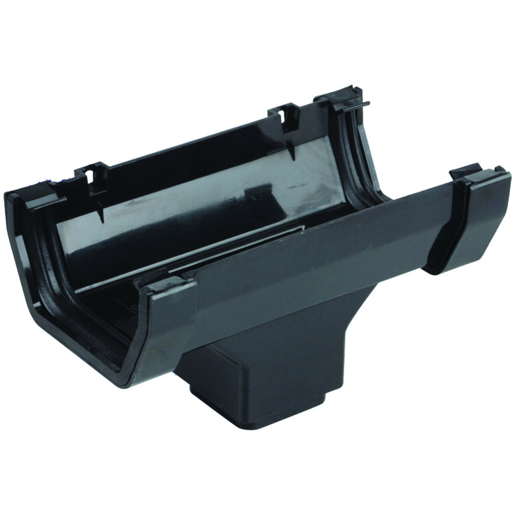 Rainwater SquareLine OsRSq PVC-U Running Outlet Black 100mm
