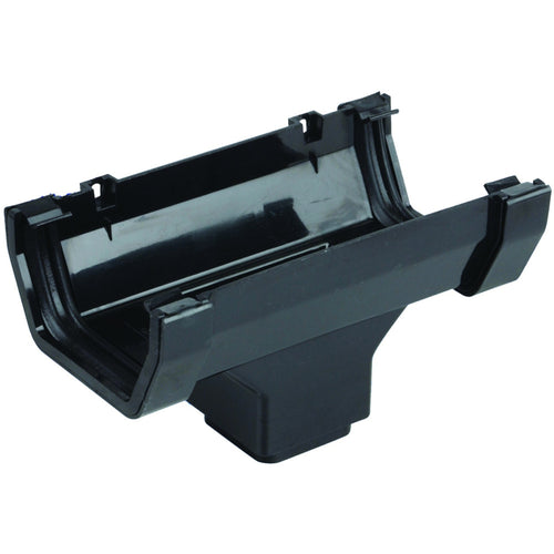 Rainwater SquareLine OsRSq PVC-U Running Outlet Black 100mm