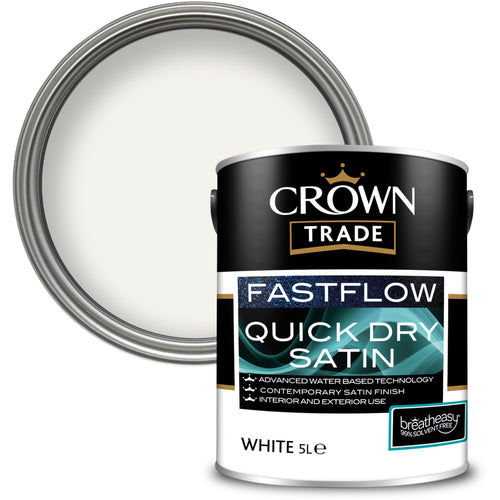 Crown Trade Fastflow Quick Dry Satin White 5L