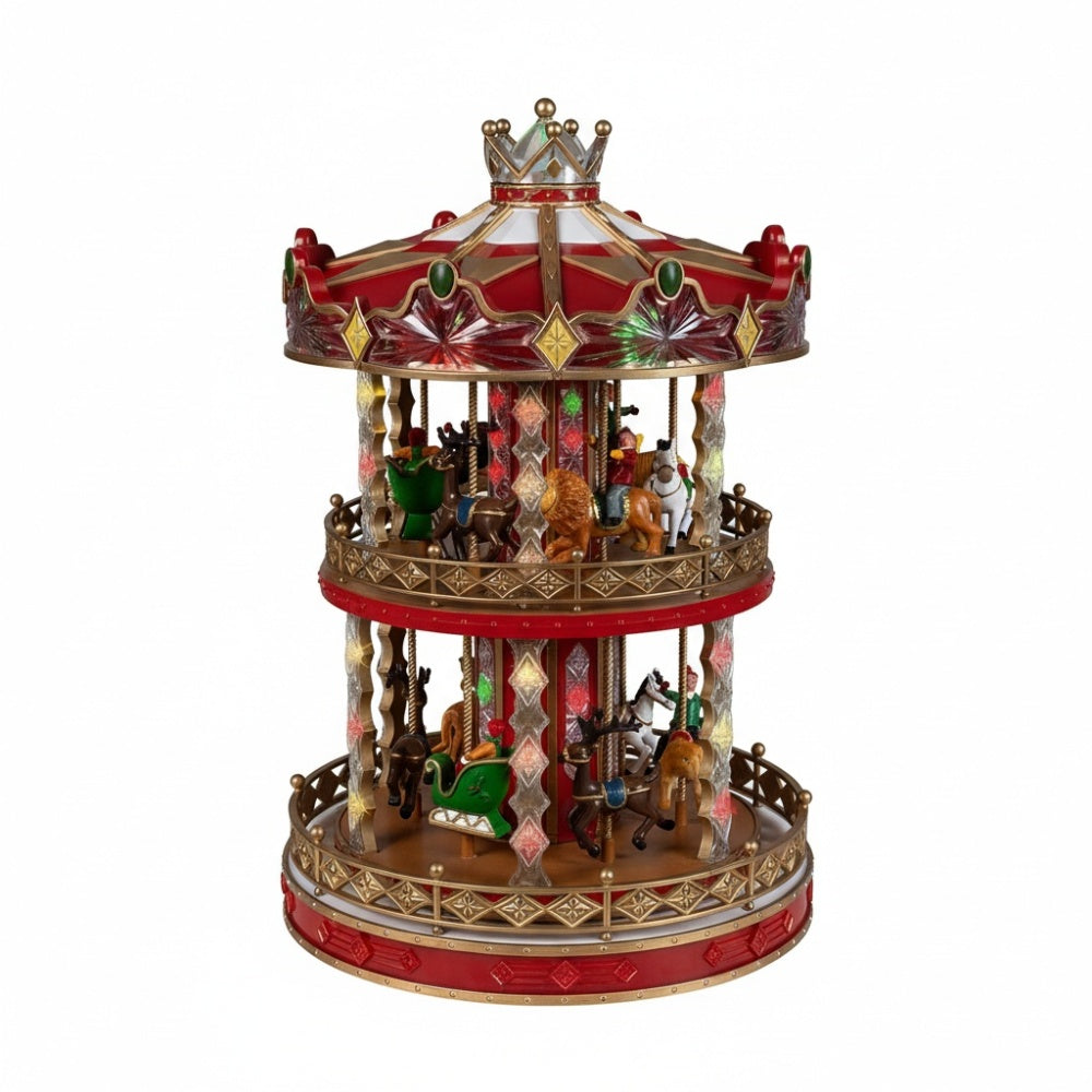 Lumineo LED Two-Tier Christmas Carousel Scene