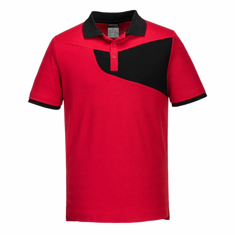 Portwest - PW2 Polo Shirt S/S - Red/Black