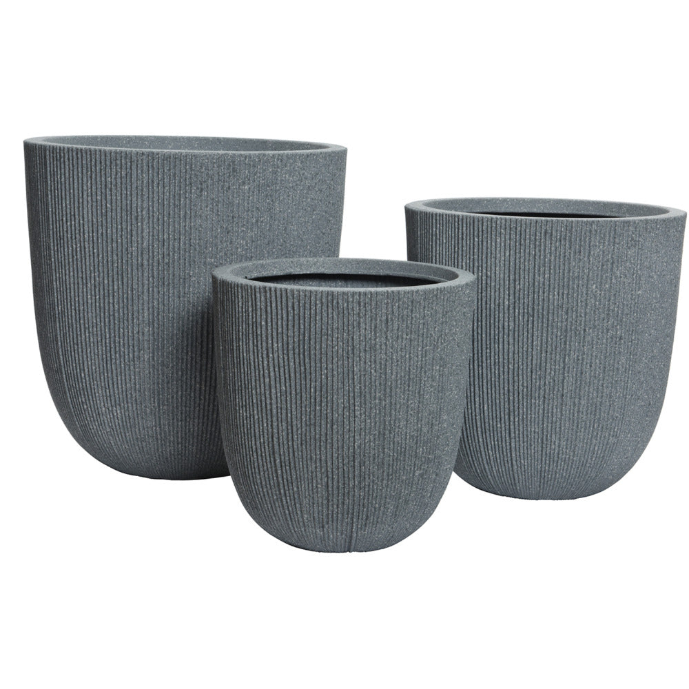 Lennox Plastic Planter Set of 3 - Grey