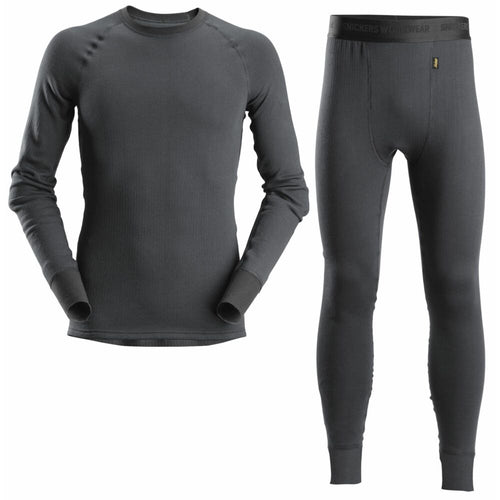 Snickers - AllroundWork, Shirt & Long Johns Set - Steel grey