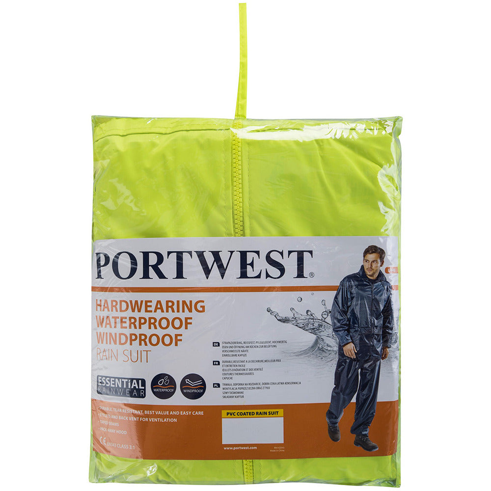 Portwest - Essentials Rainsuit (2 Piece Suit) - Yellow