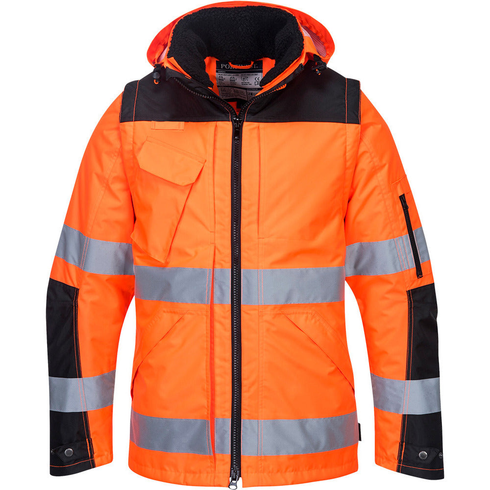 Portwest  - Pro Hi-Vis 3-in-1 Jacket - Orange/Black
