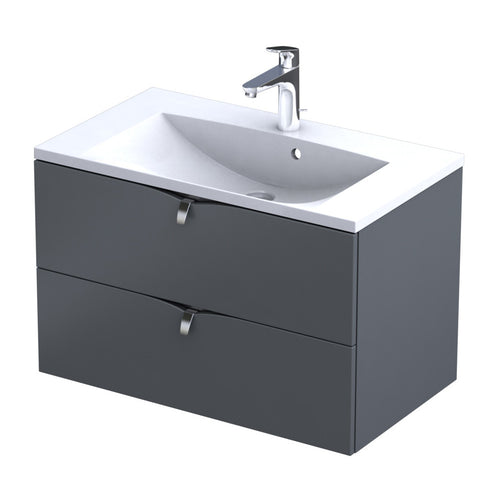 Serra 80cm 2 Drawer Vanity Unit - Warm Grey