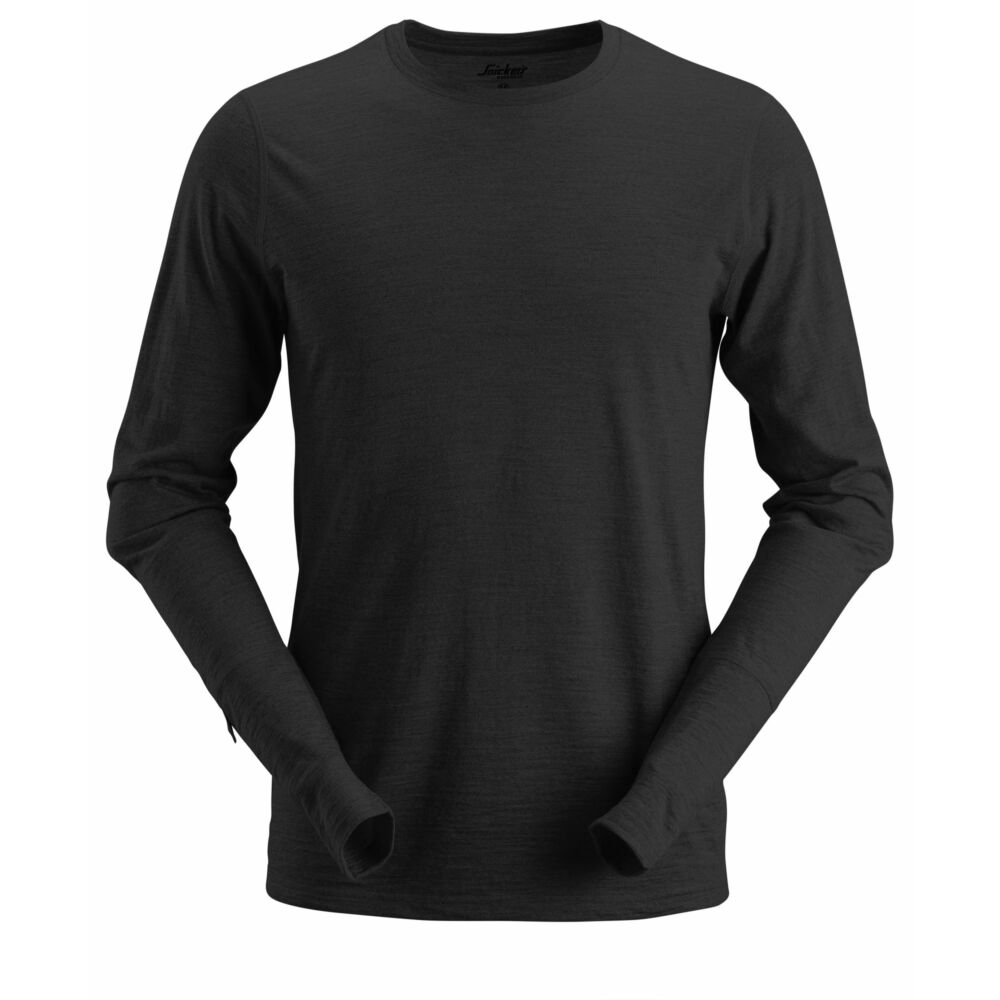Snickers - AllroundWork, Wool Long Sleeve T-Shirt - Black