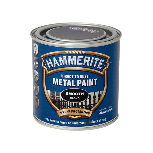 Hammerite Metal Paint Smooth Black 250ml