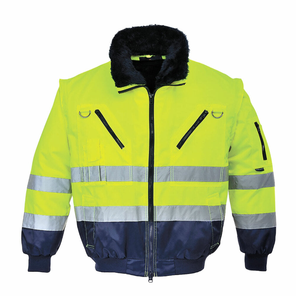 Portwest  - HI-Vis 3-in-1 Pilot Jacket - Yellow/Navy