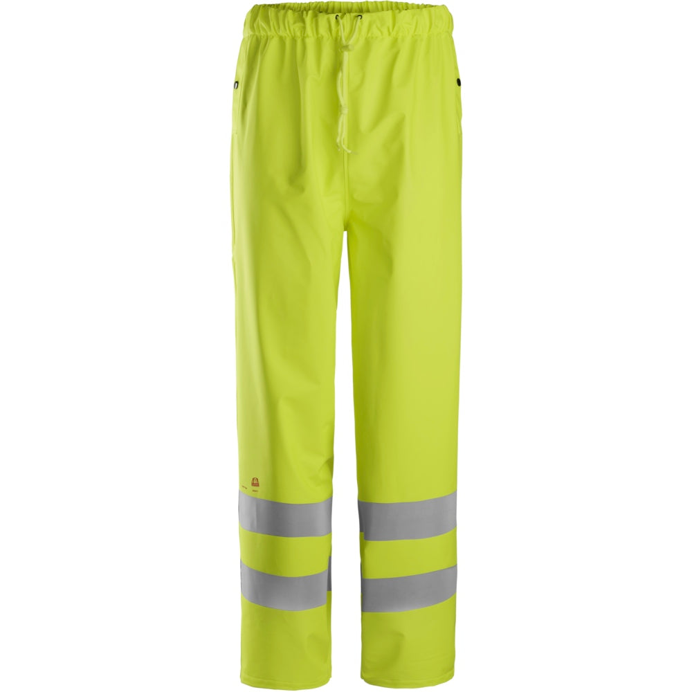 Snickers - ProtecWork, Rain Trousers PU, High-Vis Class 2 - High vis yellow