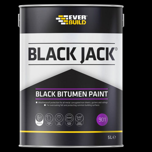 Everbuild Black Jack 901 Black Bitumen Paint - 5l