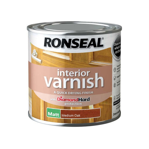 Ronseal Interior Varnish Medium Oak Matt 250ml