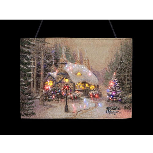 Snowtime - Fibre Optic Tapestry - Winterland Cottages 18\x13\