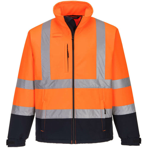 Portwest  - Hi-Vis Contrast Softshell (3L) - Orange/Navy