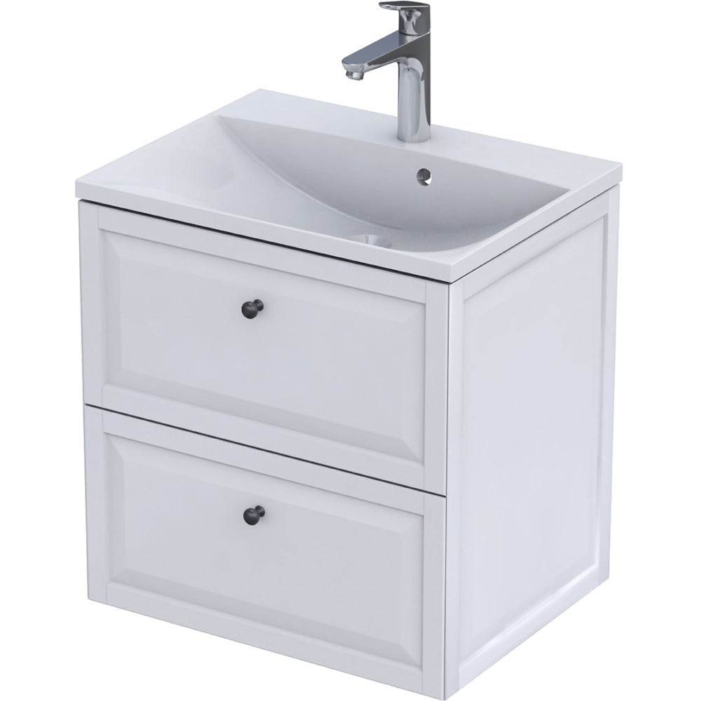 Chatsworth 60cm 2 Drawer Vanity Unit - Matt White