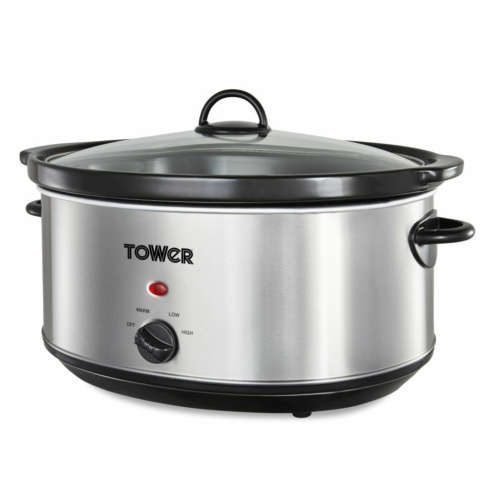 Tower Stainless Steel Slow Cooker - 6.5L