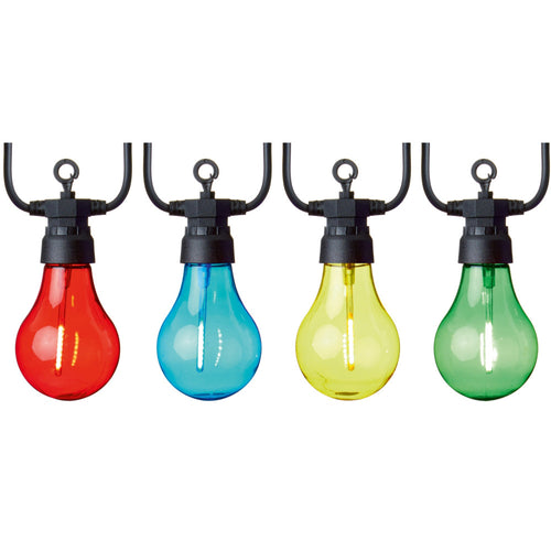 Premier - 10 Outdoor Connectable Festoon Party Lights - Multi-Coloured