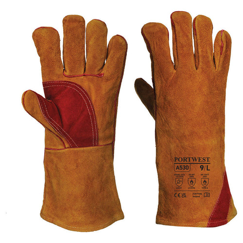 Portwest - Reinforced Welding Gauntlet - Brown