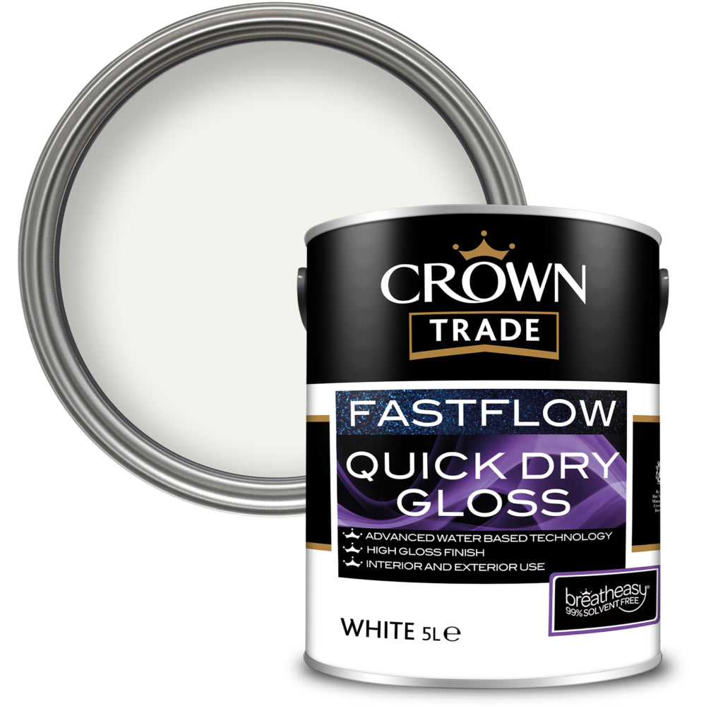 Crown Trade Fastflow Quick Dry Gloss White 5L